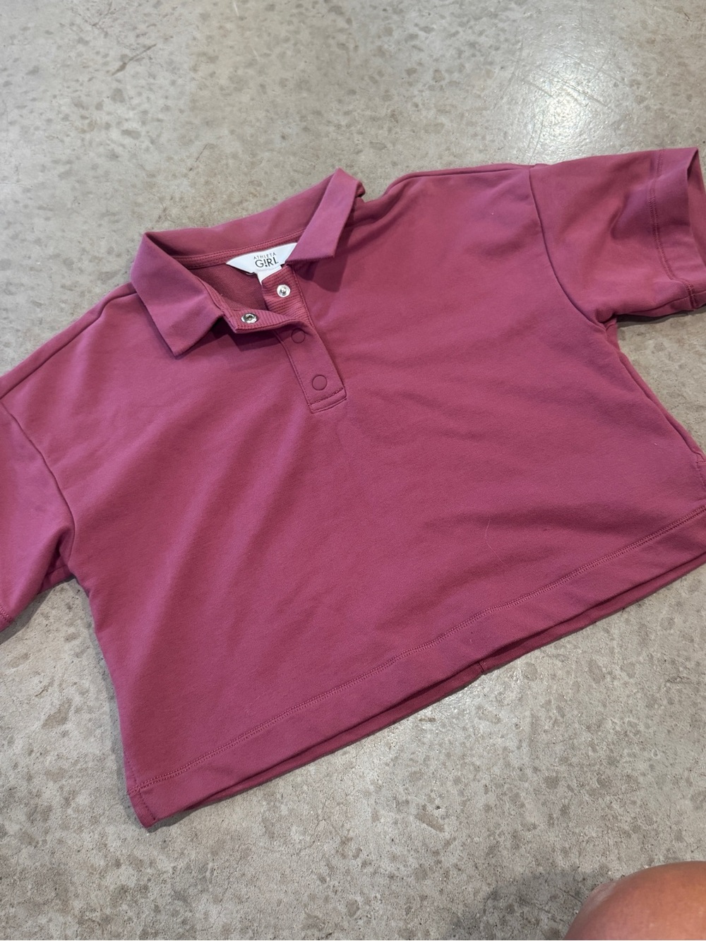 Athleta Girls Cropped Polo Shirt - Dusty Rose